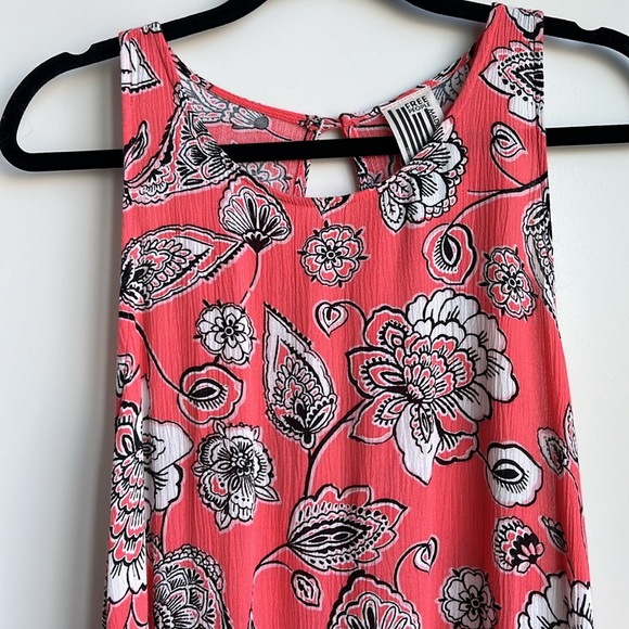 Free People Folk Song Mini Dress Coral Floral - Picture 5 of 14